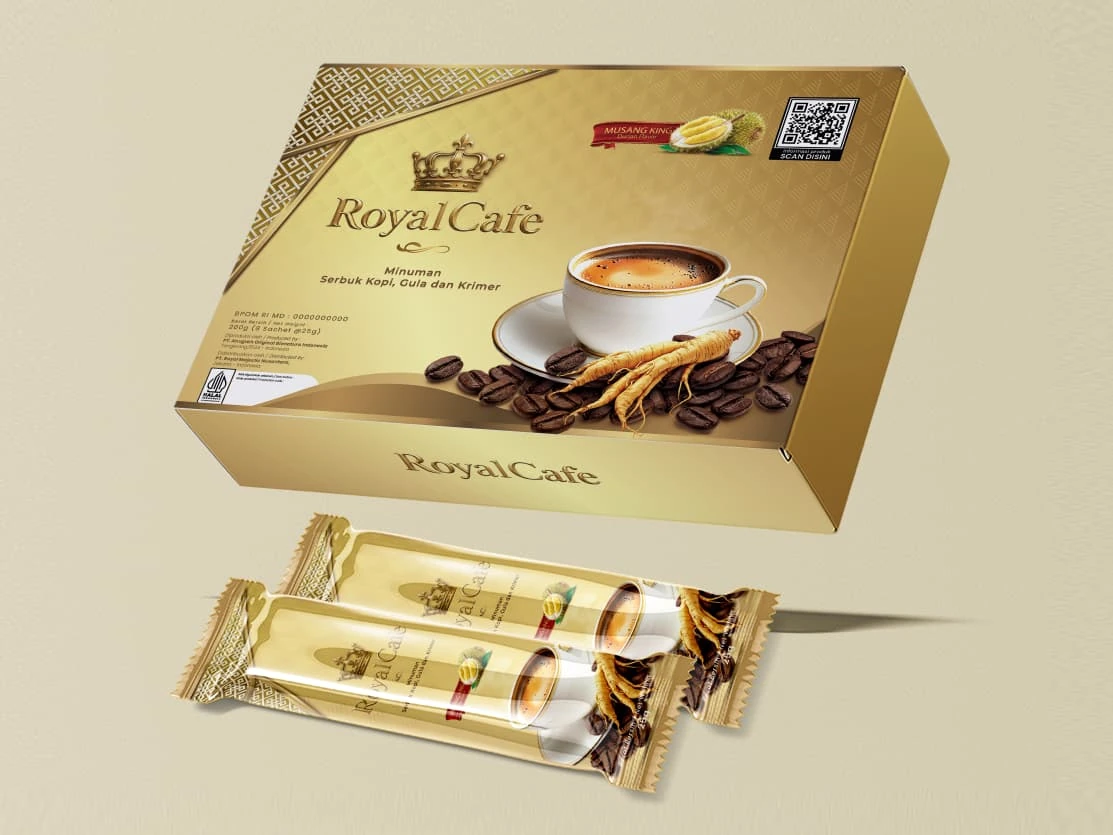 Kemasan Royal Cafe emas